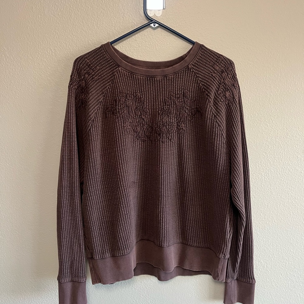 Elegant Brown Women's Crew Neck Sweater